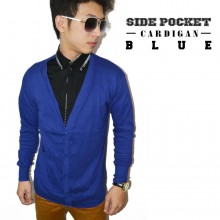 Cardigan Side Pocket Blue