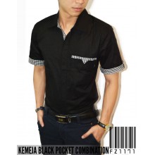 Kemeja Pocket Combination Black 