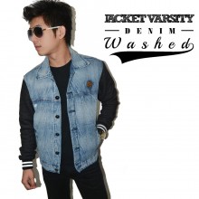 Jacket Varsity Denim Washed