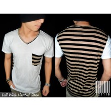 Full White Hazelnut Stripe Tee