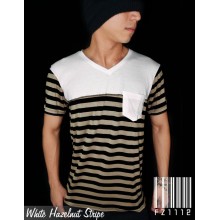 White Hazelnut Stripe Tee