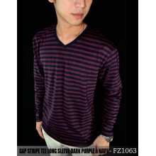 GAP Striped Long Sleeve Dark Purple n Navy