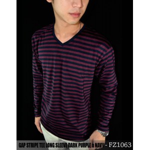 GAP Striped Long Sleeve Dark Purple n Navy