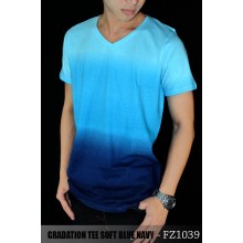 Gradation Tee Soft Blue Navy