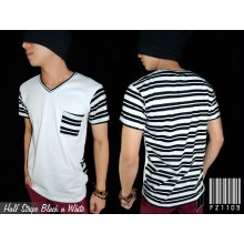 Half Stripe Black n White