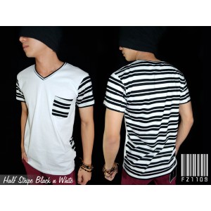 Half Stripe Black n White