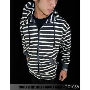 Jacket Stripe Grey n Broken White