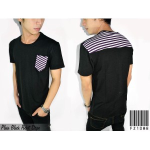 Plain Black Pocket Stripe