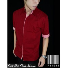 Kemeja Mid Sleeve Maroon Combination