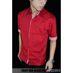 Kemeja Mid Sleeve Red Combination