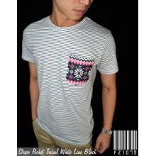 Stripe Pocket Tribal White Line Black