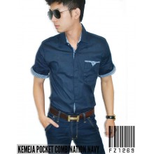 Kemeja Pocket Combination Navy