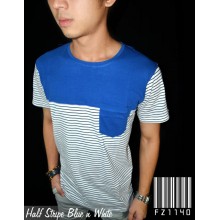 Half Stripe Blue n White