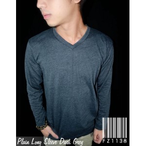 Plain Tee Long Sleeve Dark Grey