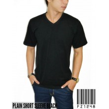 Kaos Pendek Polos V-Neck Hitam
