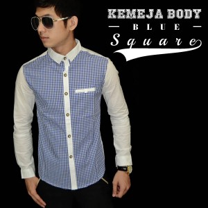 Kemeja Body Square Blue