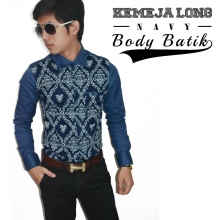 Kemeja Body Batik Navy