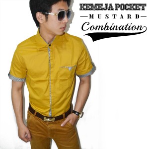 Kemeja Pocket Combination Mustard