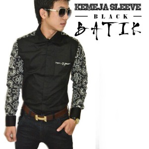 Kemeja Sleeve Batik Hitam