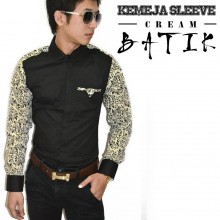 Kemeja Sleeve Batik Cream