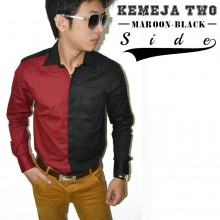Kemeja Two Side Maroon n Black