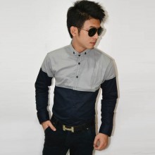 Kemeja Block Colour Soft Grey