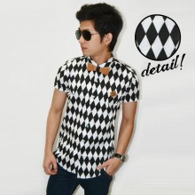 Kemeja Short Diamond Pattern