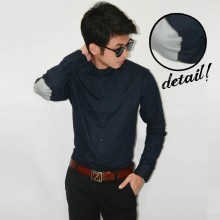 Kemeja Shanghai Elbow Patch Navy
