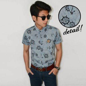 Kemeja Short Anchor Sail Away