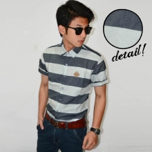 Kemeja Short Oxford Big Stripe