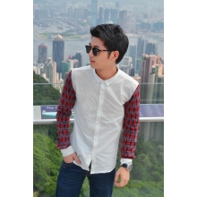 Kemeja Sleeve Diamond Combine White