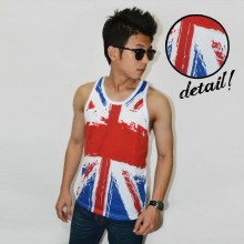 Mens Tank Top American Flag Painting - Fitness Clothing