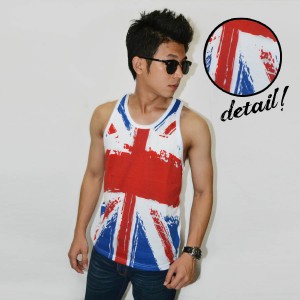 Mens Tank Top American Flag Painting - Fitness Clothing