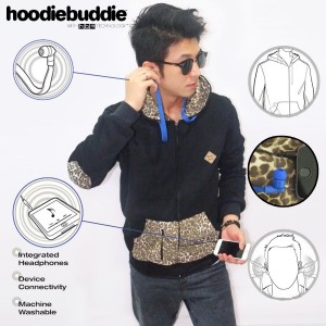 Hoodiebuddie Leopard Elbow with Earphone