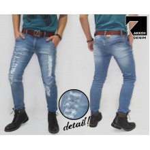 Jeans Pants Ripped Kakkoii Dark Blue