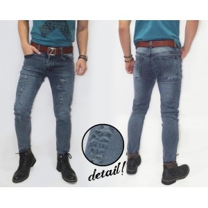 Jeans Pants Thunder Ripped Washed Grey