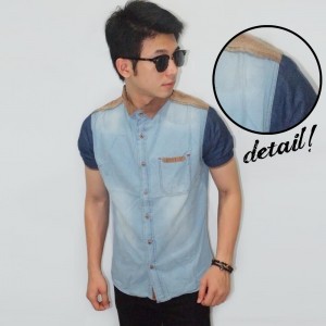 Kemeja Short Denim Top Corduroy