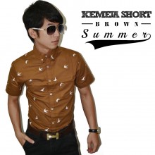 Kemeja Short Summer Brown