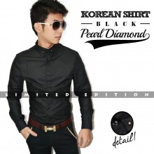 Kemeja Korean Pearl Diamond Black *Limited Edition