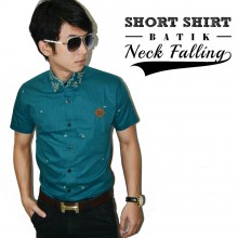 Kemeja Short Batik Neck Falling