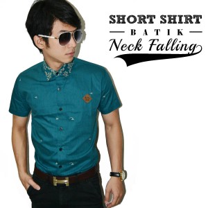 Kemeja Short Batik Neck Falling