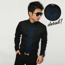 Kemeja Placket Panel Long Sleeve