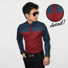 Kemeja Vertical Line Top Navy