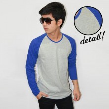 Raglan Tee Long Sleeve Soft Grey Blue