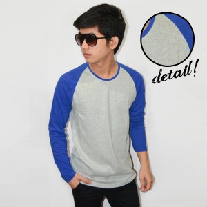 Raglan Tee Long Sleeve Soft Grey Blue