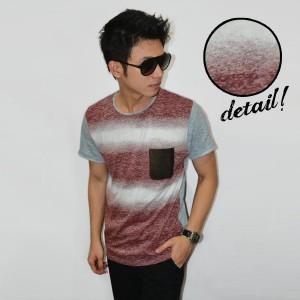 Two Line Gradation Brown Tee