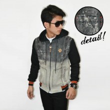 Jacket Denim Hoodie Black Dim Spotting