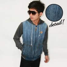 Jacket Denim Hoodie Bast Fiber