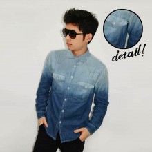 Kemeja Denim Bright Dim Gradation Blue