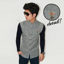 Kemeja Oxford Music Stripe Black